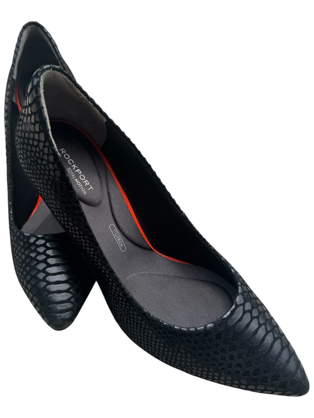 Rockport Women’s Black Snake Embossed Pointed Toe Heels Size 8